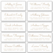 Chic Calligraphy Wedding Guest Adresetiketten Sticker (Voorkant)