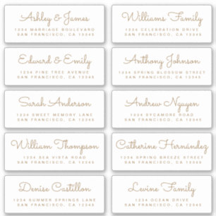 Chic Calligraphy Wedding Guest Adresetiketten Sticker