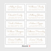 Chic Calligraphy Wedding Guest Adresetiketten Sticker (Vel)