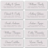 Chic Calligraphy Wedding Guest Adresetiketten Sticker (Voorkant)