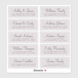 Chic Calligraphy Wedding Guest Adresetiketten Sticker
