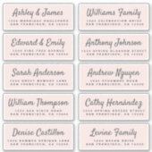 Chic Calligraphy Wedding Guest Adresetiketten Sticker (Voorkant)