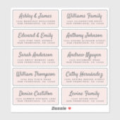 Chic Calligraphy Wedding Guest Adresetiketten Sticker (Vel)