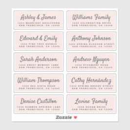 Chic Calligraphy Wedding Guest Adresetiketten Sticker