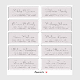 Chic Calligraphy Wedding Guest Adresetiketten Sticker
