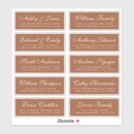 Chic Calligraphy Wedding Guest Adresetiketten Sticker