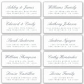 Chic Calligraphy Wedding Guest Adresetiketten Sticker (Voorkant)