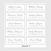 Chic Calligraphy Wedding Guest Adresetiketten Sticker (Vel)