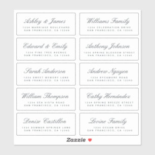 Chic Calligraphy Wedding Guest Adresetiketten Sticker