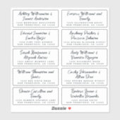 Chic Calligraphy Wedding Guest Adresetiketten Sticker (Vel)