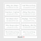 Chic Calligraphy Wedding Guest Adresetiketten Sticker (Vel)