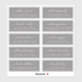 Chic Calligraphy Wedding Guest Adresetiketten Sticker (Vel)
