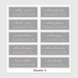 Chic Calligraphy Wedding Guest Adresetiketten Sticker