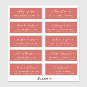 Chic Calligraphy Wedding Guest Adresetiketten Sticker