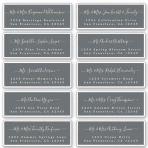 Chic Calligraphy Wedding Guest Adresetiketten Sticker