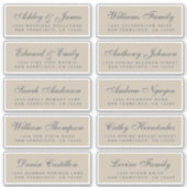 Chic Calligraphy Wedding Guest Adresetiketten Sticker (Voorkant)