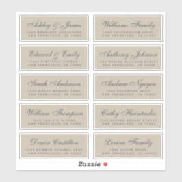 Chic Calligraphy Wedding Guest Adresetiketten Sticker