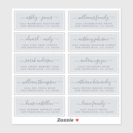 Chic Calligraphy Wedding Guest Adresetiketten Sticker