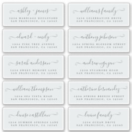 Chic Calligraphy Wedding Guest Adresetiketten Sticker