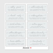 Chic Calligraphy Wedding Guest Adresetiketten Sticker (Vel)
