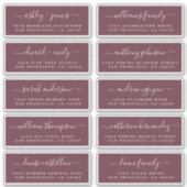 Chic Calligraphy Wedding Guest Adresetiketten Sticker (Voorkant)