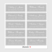 Chic Calligraphy Wedding Guest Adresetiketten Sticker (Vel)