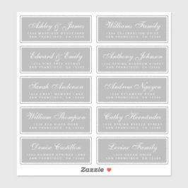 Chic Calligraphy Wedding Guest Adresetiketten Sticker