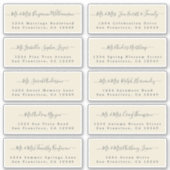 Chic Calligraphy Wedding Guest Adresetiketten Sticker (Voorkant)