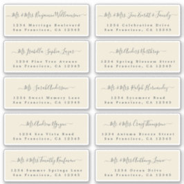 Chic Calligraphy Wedding Guest Adresetiketten Sticker