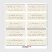 Chic Calligraphy Wedding Guest Adresetiketten Sticker (Vel)