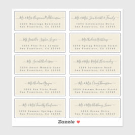 Chic Calligraphy Wedding Guest Adresetiketten Sticker