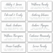 Chic Calligraphy Wedding Guest Adresetiketten Sticker (Voorkant)