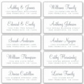 Chic Calligraphy Wedding Guest Adresetiketten Sticker (Voorkant)