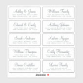 Chic Calligraphy Wedding Guest Adresetiketten Sticker (Vel)