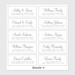 Chic Calligraphy Wedding Guest Adresetiketten Sticker