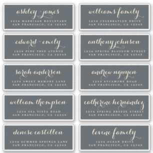 Chic Calligraphy Wedding Guest Adresetiketten Sticker