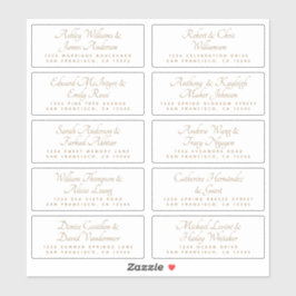 Chic Calligraphy Wedding Guest Adresetiketten Sticker
