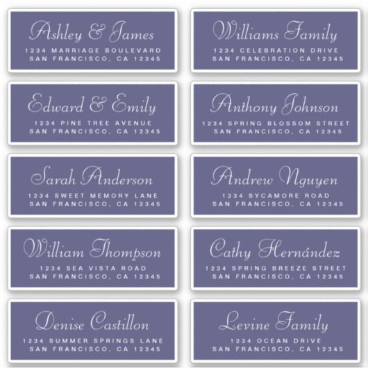 Chic Calligraphy Wedding Guest Adresetiketten Sticker (Voorkant)