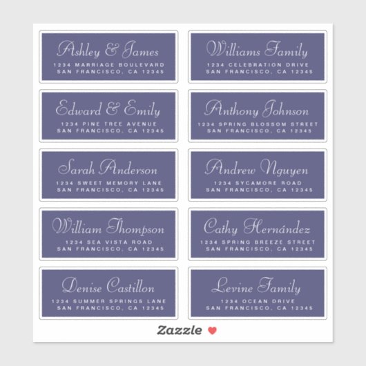 Chic Calligraphy Wedding Guest Adresetiketten Sticker (Vel)