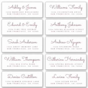 Chic Calligraphy Wedding Guest Adresetiketten Sticker