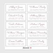 Chic Calligraphy Wedding Guest Adresetiketten Sticker (Vel)