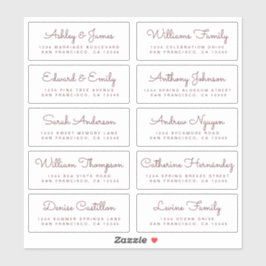 Chic Calligraphy Wedding Guest Adresetiketten Sticker