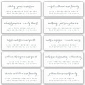 Chic Calligraphy Wedding Guest Adresetiketten Sticker (Voorkant)