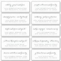 Chic Calligraphy Wedding Guest Adresetiketten