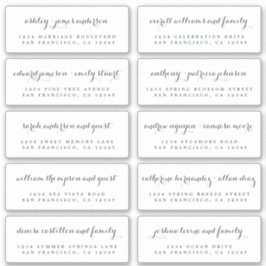 Chic Calligraphy Wedding Guest Adresetiketten Sticker