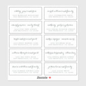 Chic Calligraphy Wedding Guest Adresetiketten Sticker (Vel)
