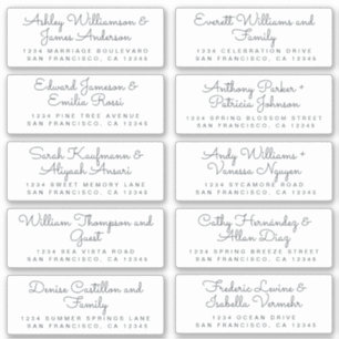 Chic Calligraphy Wedding Guest Adresetiketten Sticker