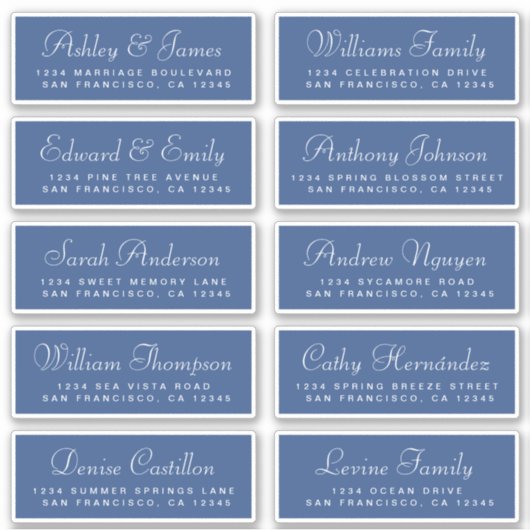Chic Calligraphy Wedding Guest Adresetiketten Sticker (Voorkant)