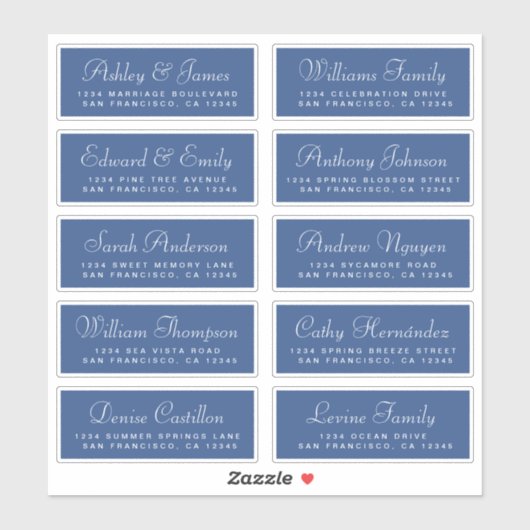 Chic Calligraphy Wedding Guest Adresetiketten Sticker (Vel)