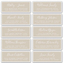 Chic Calligraphy Wedding Guest Adresetiketten Sticker